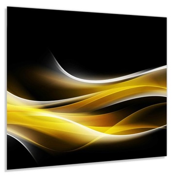 Panel szklany hartowany 60x50 Zółta fala + KLEJ