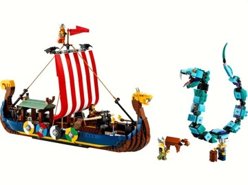 LEGO 31132 Creator 3w1 Statek wikingów wąż Midgard