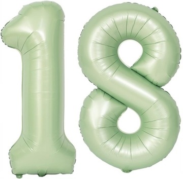 Balony Foliowe 18 Urodziny Osiemnastka Oliwkowa Cyfry HEL 100cm