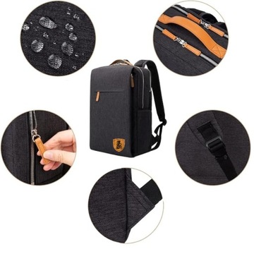 PLECAK TORBA NA LAPTOPA DAMSKA PODRÓŻNY BAGAŻ PODRĘCZNY SZKOLNY USB CZARNY