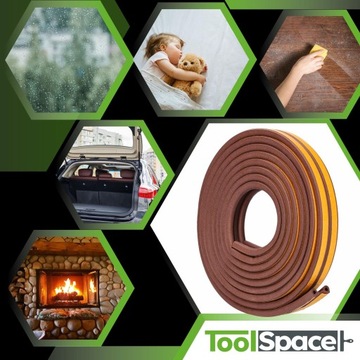 Самоклеящийся уплотнитель для окон Д 100 м КОРИЧНЕВЫЙ