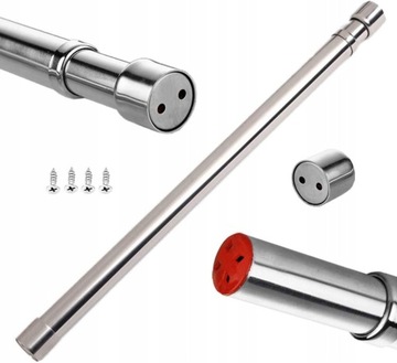 DRĄŻEK KARNISZ TELESKOPOWY ROZPOROWY METAL 49-81cm