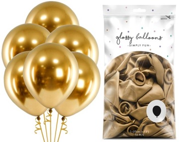 BALONY CHROMY GLOSSY CHROMOWANE ZŁOTE 30CM-50 SZTUK-9933