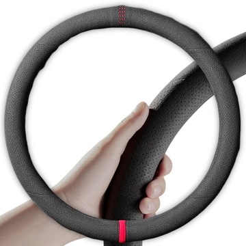 ZAMSZOWY Pokrowiec na kierownicę ALCANTARA UNIWERSALNY 37 - 38CM PREMIUM