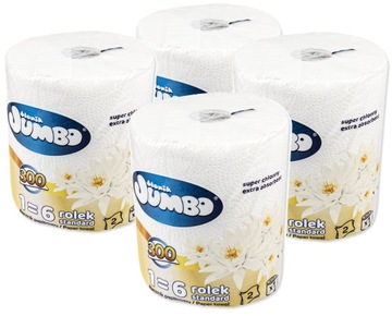 Ręcznik papierowy z celulozy Słonik Jumbo Maxi 300 listków 2w biały 4szt