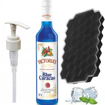 Syrop barmański Victoria do drinków Blue Curacao Dozownik Forma kostki lodu