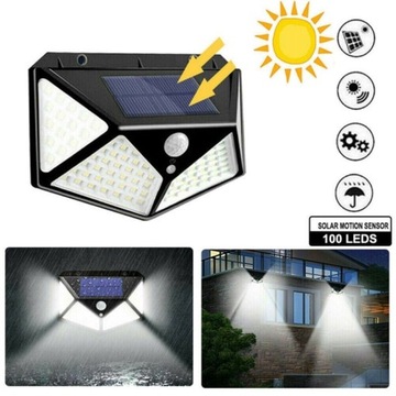 СОЛНЕЧНАЯ УЛИЧНАЯ ФОНАРЬ СУМЕРКИ ДАТЧИК ДВИЖЕНИЯ 100LED МОЩНЫЙ САД 100ВТ