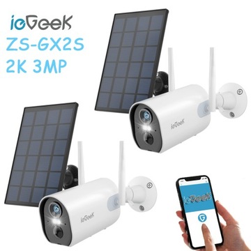 2 x ieGeek SŁONECZNA KAMERA ZEWNĘTRZNA IP WIFI 2K