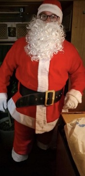 Костюм Деда Мороза, ПУШИК, БОЛЬШОЙ джутовый мешок, ХОРОШИЙ подарочный пакет.