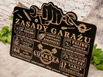 Доска «ПРАВИЛА БОЛЬШОГО ГАРАЖА», гравировка, подарок