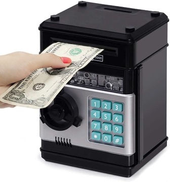 Skrzynka na pieniądze w formie sejfu z elektronicznym zamkiem szyfrowym