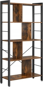 REGAŁ NA KSIĄŻKI PÓłKA LOFT RUSTYKALNY BRĄZ VINTAGE