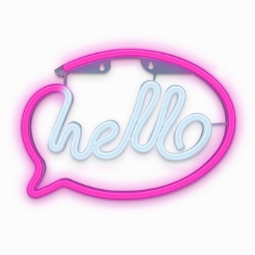 Neon LED HELLO napis ozdoba do pokoju dziecięcego