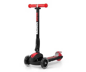 Hulajnoga Scooter Magic Red Led Trzykołowa