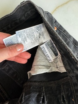 LEVI'S czarna Spódnica jeansowa 'Deconstructed Skirt cieniowana logo S