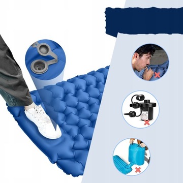 Треккинговый надувной туристический матрас с насосом.