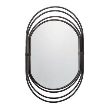 LUSTRO ŚCIENNE OWALNE LOFT CZARNA RAMA 77x52cm