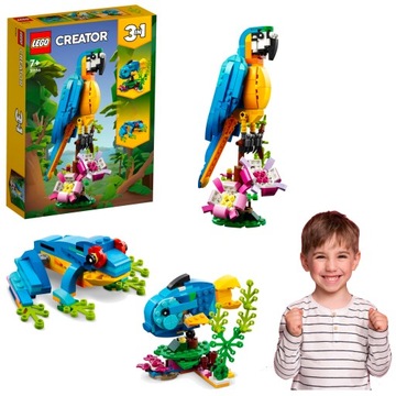 LEGO CREATOR EGZOTYCZNA PAPUGA 3w1 RYBA ŻABA KOLOR