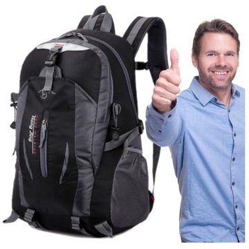 PLECAK TURYSTYCZNY trekkingowy MOCNY sportowy miejski do pracy CZARNY 30L