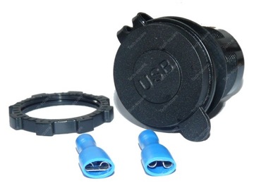 Gniazdo montażowe USB x2 4200mA 12-24V CZERWONE