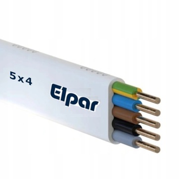 Przewód instalacyjny płaski YDYp 5x4 kabel - 25m