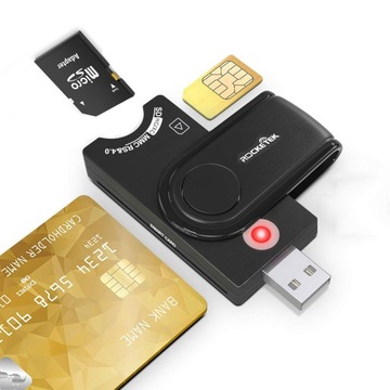 Czytnik wielu kart USB 2.0 Inteligentny czytnik kart USB dla kart SD, SIM