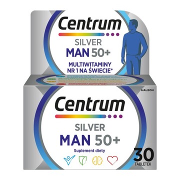 Multiwitaminadla mężczyzn Centrum Man 50+ Silver minerały 30 tabletek