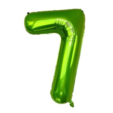 BALON FOLIOWY CYFRA NUMER 7 LAT ZIELONY DUŻY 75CM HEL URODZINY ROCZNICA