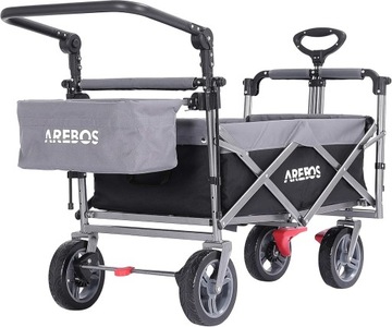 БОЛЬШАЯ ТРАНСПОРТНАЯ ТЕЛЕЖКА ДЛЯ ПЛЯЖНОГО САДА, СКЛАДНАЯ С КРЫШЕЙ AREBOS