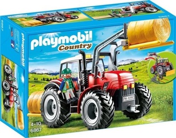 KLOCKI PLAYMOBIL 6867 DUŻY TRAKTOR Z WYPOSAŻENIEM