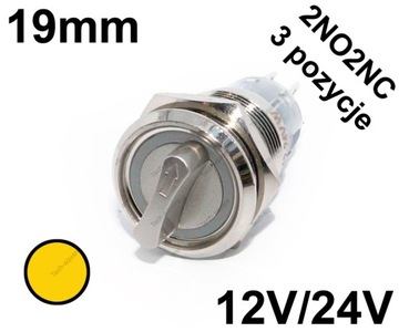 Przełącznik Włącznik Bistabilny obrotowy 19mm 3poz