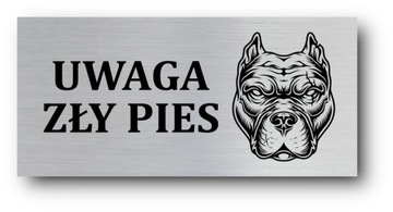 Tabliczka UWAGA ZŁY PIES 20x10cm