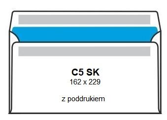 Koperta C5 biała SK 162x229mm z poddrukiem 50szt.