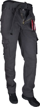 SPODNIE BOJÓWKI SZARE STRETCH z Paskiem Różne Rozmiary r. 40 IT/Th-7