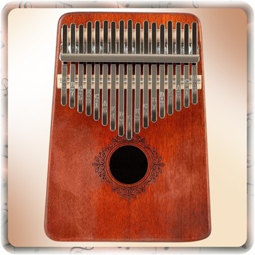 KALIMBA INSTRUMENT PIANINO 17 DREWNIANA AFRYKAŃSKI ZESTAW AKCESORIA + ETUI