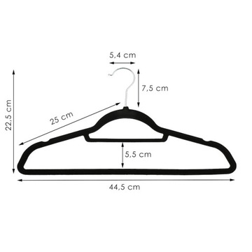 ДЕРЕВЯННЫЕ ВЕШАЛКИ ВЕЛЮРОВАЯ ВЕШАЛКА ДЛЯ ОДЕЖДЫ ДЛЯ ШКАДА НАБОР 20 ШТ ЧЕРНАЯ