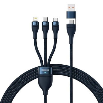 BASEUS kabel USB 3w1 Flash Series II USB A do Micro + Lightning 8-pin + Typ