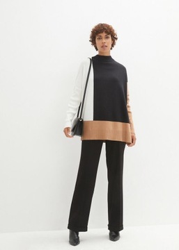 B,P.C sweter trójkolorowy oversize z rozcięciami ^44/46