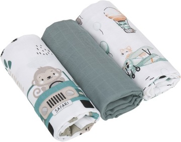 PIELUCHY MUŚLINOWE PIELUSZKI PREMIUM ZESTAW 3szt 60x75cm BABYMAM