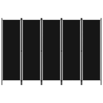 Экран 5-панельный, черный, 250 х 180 см.