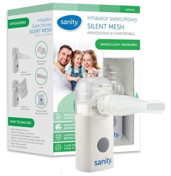 Inhalator SANITY SILENT MESH siateczkowy + USB