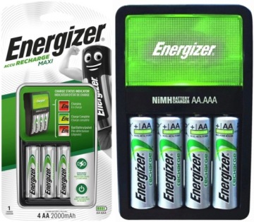 Зарядное устройство ENERGIZER Maxi AAA R3 AA R6 + 4 перезаряжаемые батареи типа AA 2000 мАч