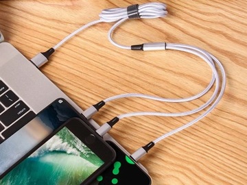 USB-КАБЕЛЬ 3 В 1 ДЛЯ ТЕЛЕФОНА LIGHTNING IPHONE КАБЕЛЬ MICRO USB TYPE-C 1,2 М