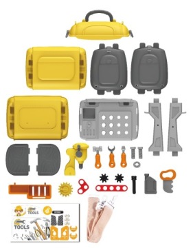 ДЕТСКИЙ НАБОР ТРЕЙЛЕРОВ С ИНСТРУМЕНТАМИ 3-в-1 ПЕРЕМЕЩАЕМЫЙ