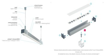 Заглушка для алюминиевых Led профилей типа Y, Серый Базовый, с отверстием