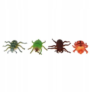 12 реалистичных резиновых насекомых, рептилий, червей