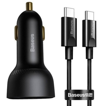 Автомобильное зарядное устройство Baseus, 100 Вт + кабель USB-C