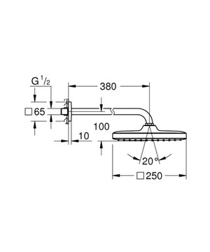 GROHE Eurocube душевой набор скрытого монтажа 25 см