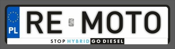 Ramki do tablic rejestracyjnych Stop Hybrid Go Diesel Audi BMW SEAT Żelowe