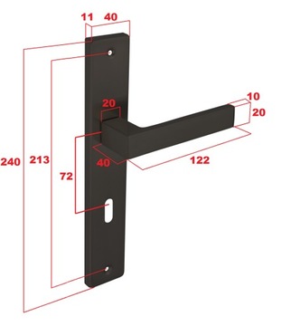 Дверная ручка 72 Key Matt Black